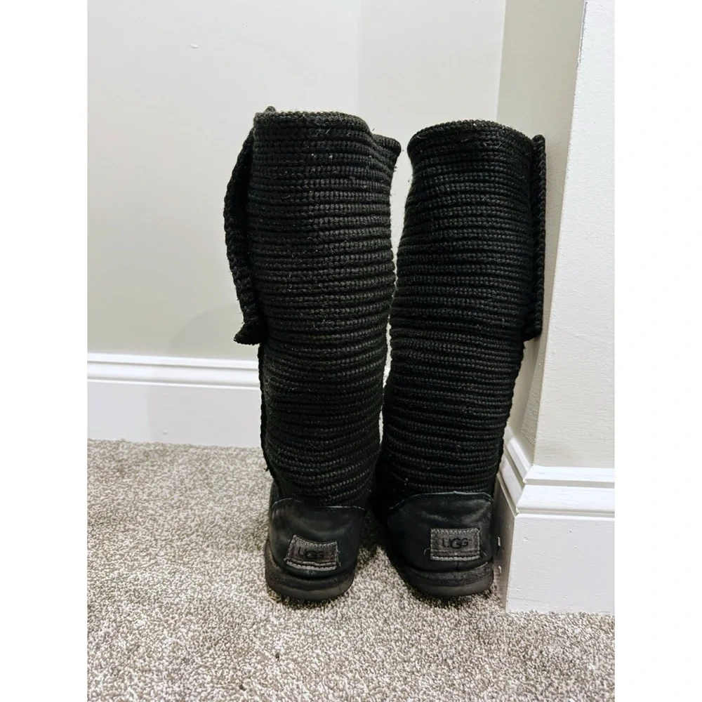 Ugg Classic Cardy Knit Tall Boots in Black